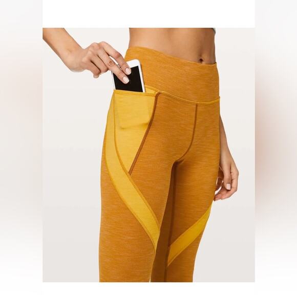 Lululemon 4 Early Extension High Rise Tight 28" Fools Gold Pockets - Picture 2 of 13